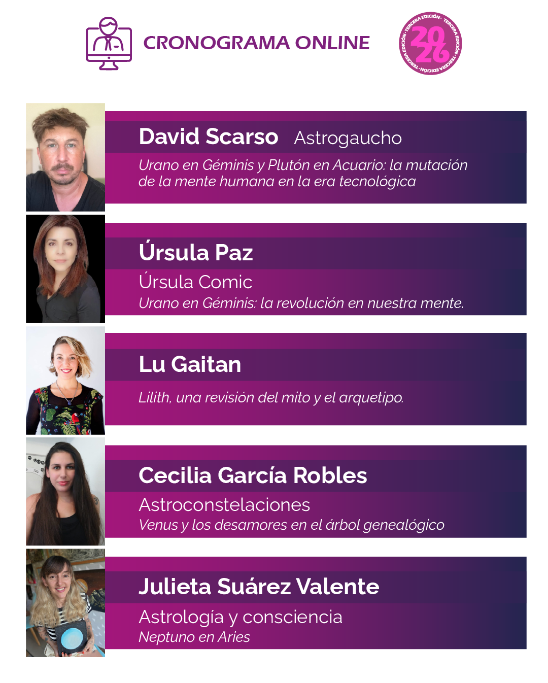 cronograma online - congreso de astrologia 2026